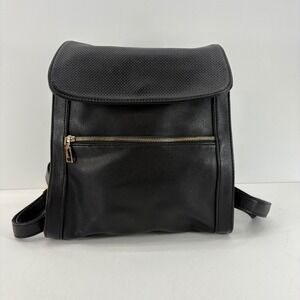 Urban Expressions Perforated Black Vegan Leather Handbag Purse Backpack Buckle